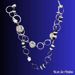 Silver Tone Ring and Bead Necklace